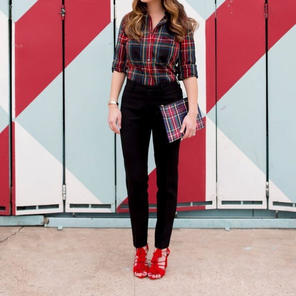 J. Crew Flannel button up in Stewart Tartan 4